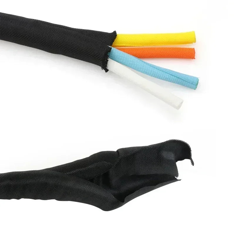 1/5m Self Closing PET Expandable Braided Sleeve Self-Closed Cable Organiser Insulated Wrap Self Close Sleeved Cable Protecter