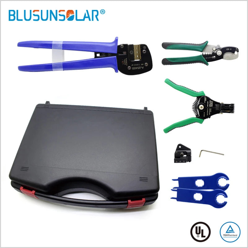 Multi Tools Wire Crimper Tools Kit Solar Cable Solar Connector Terminal Crimper Plier Wire Cutter  Wire Stripper Spanner Wrench