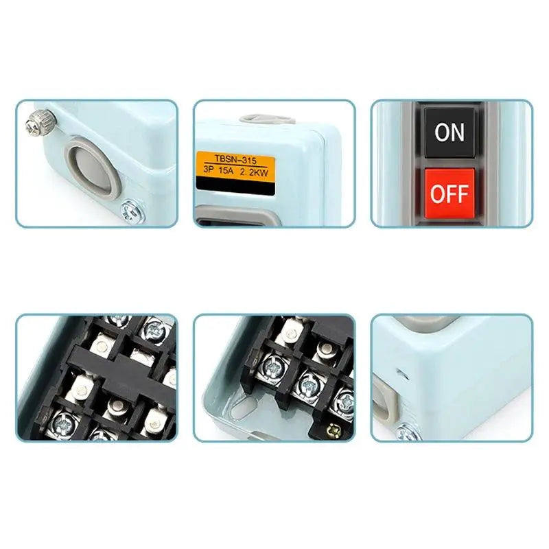 Start Push Button Switch AC220V 380V 3 phase BS211B BS216B BS230B Motor Control Start Stop ON-OFF 3.7KW - electrical center b2c