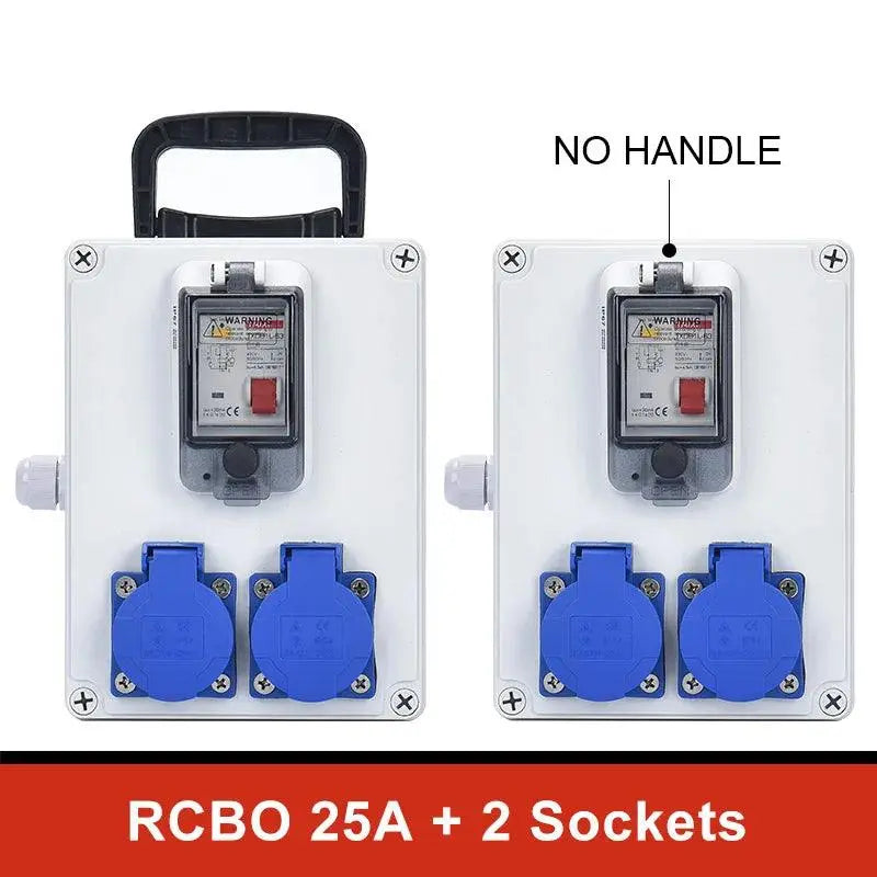 UK US EU FR IT sockets Outdoor socket box with switch MCB RCBO 110V 220V 16A Home wall Mounted Waterproof Distribution Box - electrical center b2c