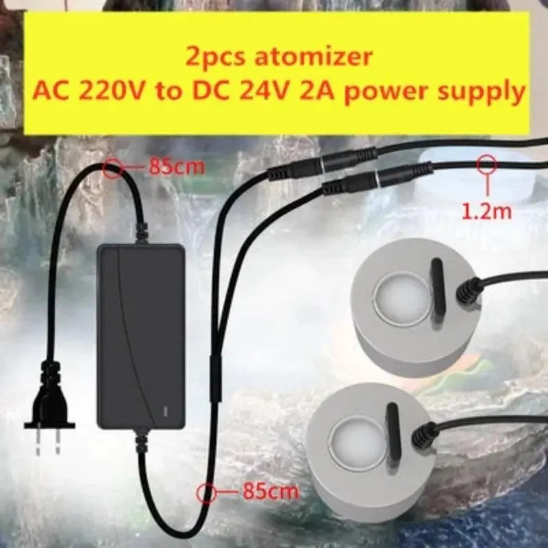 Ultrasonic Humidifier AC 220V To DC 24V Mist Maker Fogger Nebulizer Water Fountain Fish Tank Pond Atomizer Head Air Humidifier - electrical center b2c