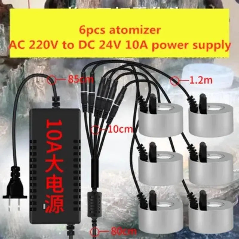 Ultrasonic Humidifier AC 220V To DC 24V Mist Maker Fogger Nebulizer Water Fountain Fish Tank Pond Atomizer Head Air Humidifier - electrical center b2c