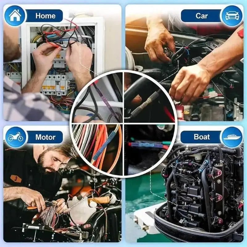 WOZOBUY  Insulated Cable Connector Electrical Wire Crimp Spade Butt Ring Fork Set Ring Lugs Rolled Terminals Assorted Kit - electrical center b2c