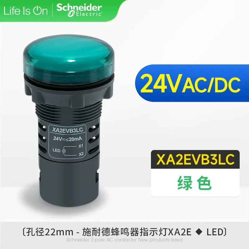 Schneider Indicator Light ,XB2EVB3LC BLUE LED BUZZER Indicator ,AC/DC 24V 22mm Panel Mount Light, Industrial Signal Lamp 