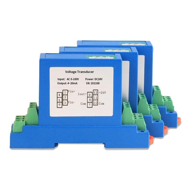 Single Phase AC Voltage Transmitter 0-1500V  Voltage Transducer Analog Output 0-5V 4-20mA AC High Voltage Sensor Transducer
