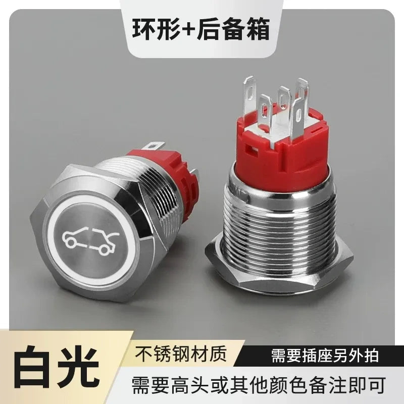 IP66 Waterproof LED Metal Push Button Switch, Latching / Momentary, Start Stop Power Button, 16mm 19mm 22mm, Custom Symbol
