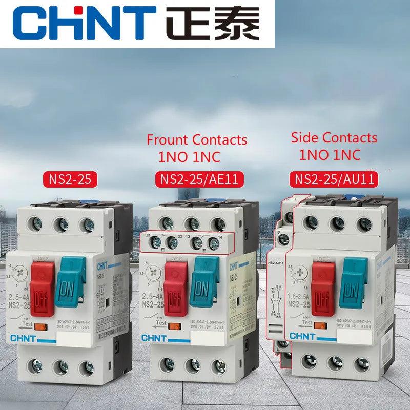 CHINT AC Motor Starter NS2-25 NS2-25X AE11 AU11 220V-390V Protection Thermal Switch General Engine Protector Device Knob Button,motor protector circuit breaker
