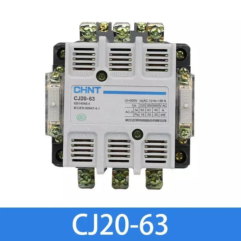 CHINT CJ20-63 CJ20-100 CJ20-160 CJ20-250 CJ20-400 AC 220V 380V 63A 100A 160A 250A 630A Electric Magnetic 3 Phase AC Contactor