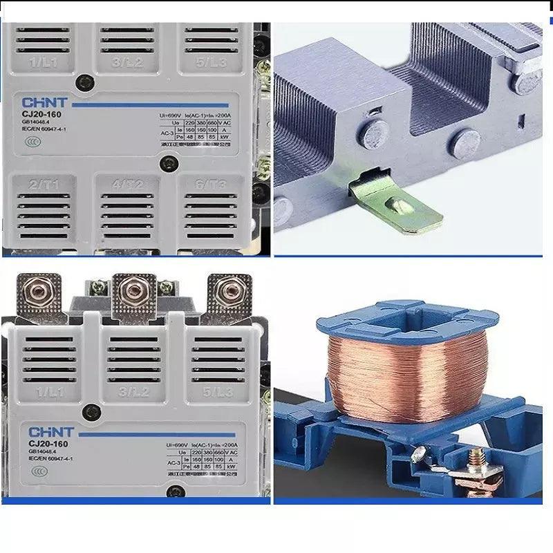 CHINT CJ20-63 CJ20-100 CJ20-160 CJ20-250 CJ20-400 AC 220V 380V 63A 100A 160A 250A 630A Electric Magnetic 3 Phase AC Contactor