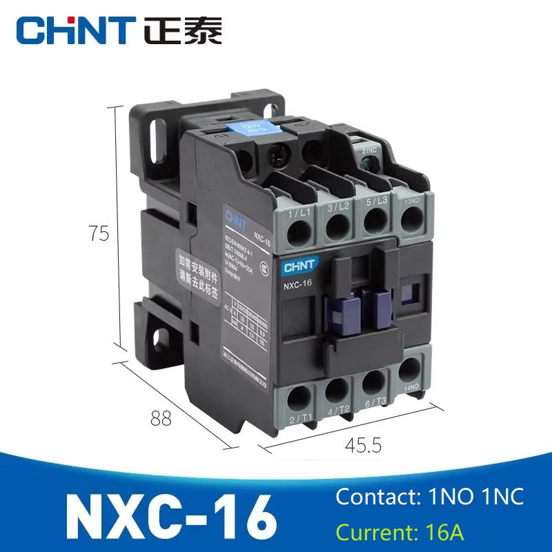 chint nxc contactor,kunlun nxc ac contactor,original chint magnetic contactor NXC-16 1NO+1NC 16A din rail contactor 