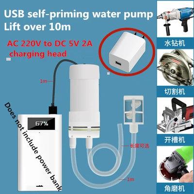 DC 5V 6V Micro Water Pump USB Power Bank Self-priming Pump AC 220V Rhinestone Drilling Water Pomp Angle Grinder Cutting Supply