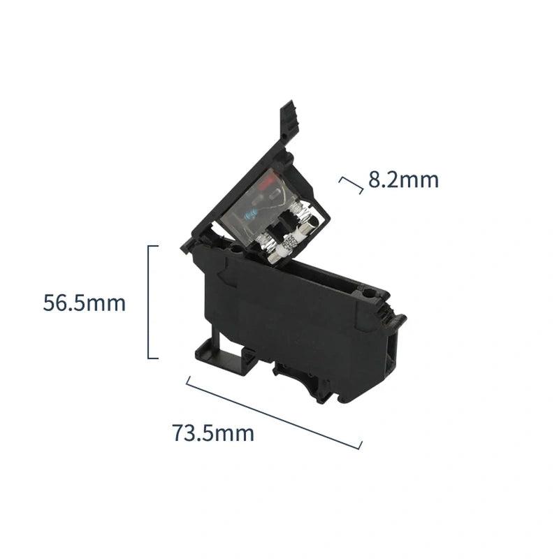 Din Rail Terminal Blocks 10Pcs UK-5-HESI Black Connector Screw Fuse Terminal Block Connector Screw Fuse Holder Conductor - electrical center b2c