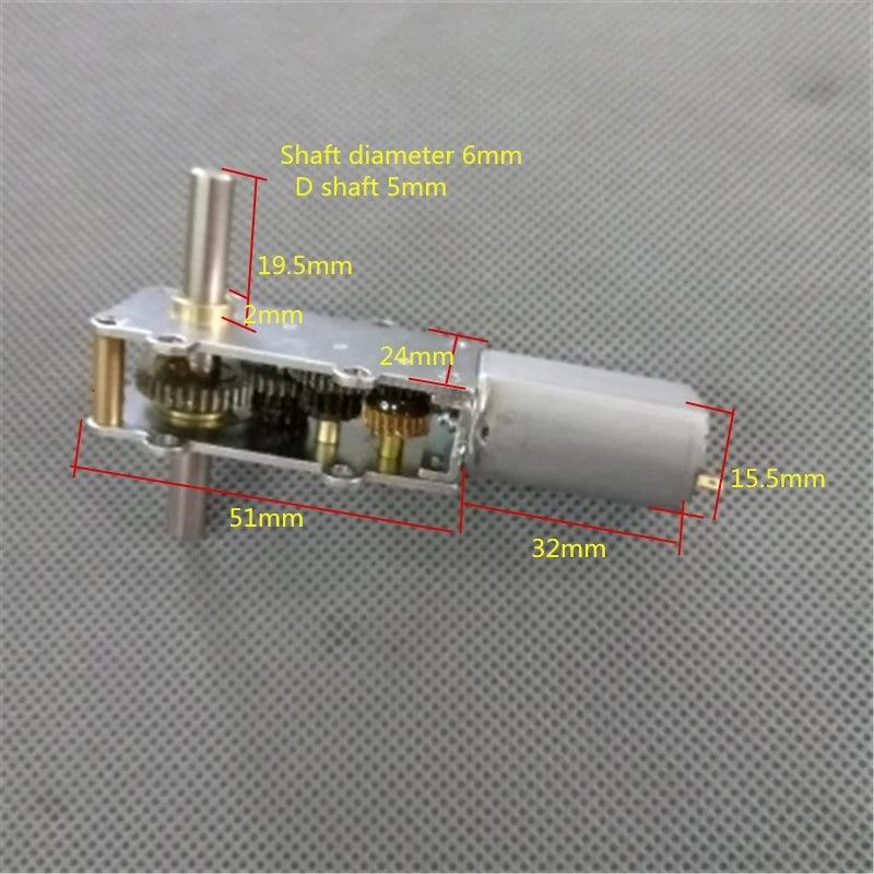 Double Shaft Length 19.5mm DC Gear Motor 1.5V 3V 6V 12V 24V Speed Reduce 3.5rpm To 120rpm Metal Gearbox Moter DIY WGF180-55
