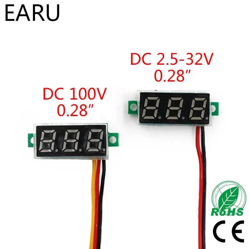 EARU- 0.28 Inch DC LED Digital 0-100V Voltmeter For Auto Car - electrical center b2c