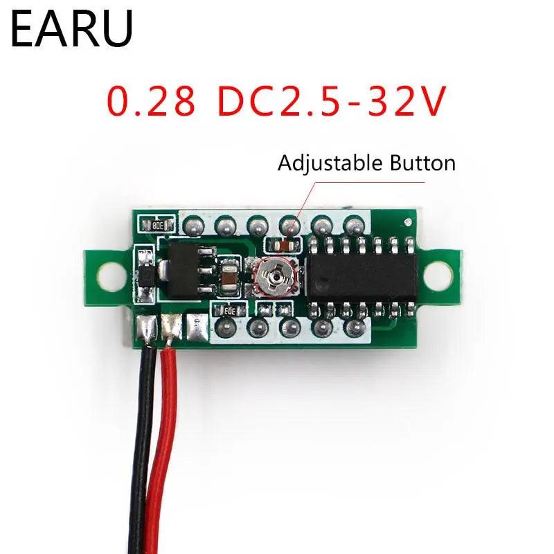 EARU- 0.28 Inch DC LED Digital 0-100V Voltmeter For Auto Car - electrical center b2c