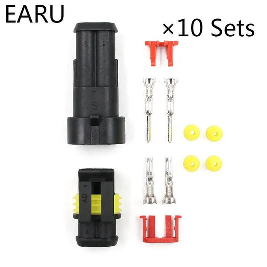 EARU- 10 sets  2 Pin Way Waterproof Atuomotive Electrical Wire Cable Connector - electrical center b2c
