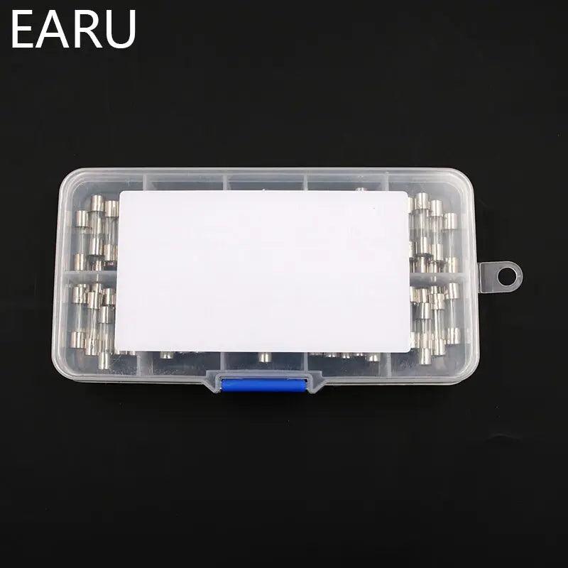 EARU- 100Pcs Set 5x20mm Quick Blow Glass Tube Fuse with box - electrical center b2c