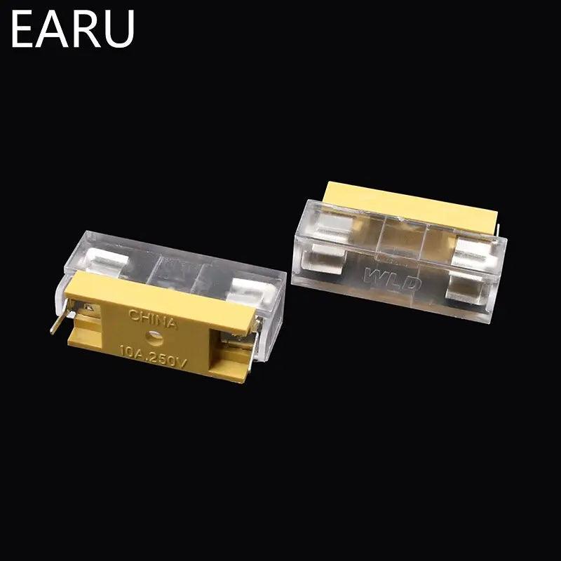 EARU- 10pcs Panel Mount PCB for 6*30mm Glass Tube Fuse Holder - electrical center b2c