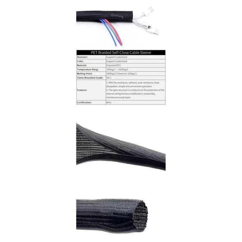 Expandable Cable Sleeve| PET Braided Wire Wrap 1M/3M/5M optional - electrical center b2c