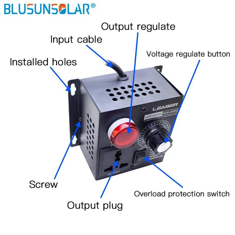 Free Shiping Speed Temperature Light Voltage Adjustable Dimmer AC220V 4000W Compact Variable Voltage Controller Adjust Regulator