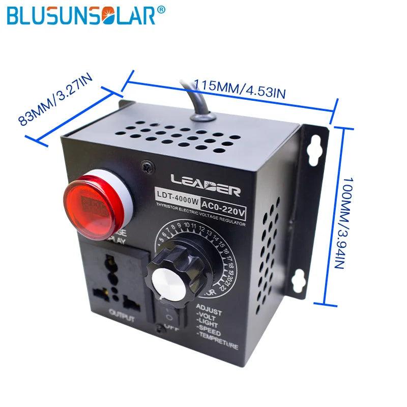 Free Shiping Speed Temperature Light Voltage Adjustable Dimmer AC220V 4000W Compact Variable Voltage Controller Adjust Regulator