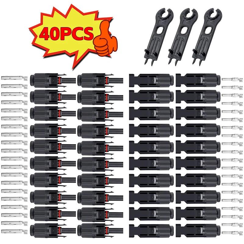 Free shipping Solar Photovoltaic Connector with Spanners IP67 Waterproof Solar Panel Cable PV Connectors Male/Female (10AWG)