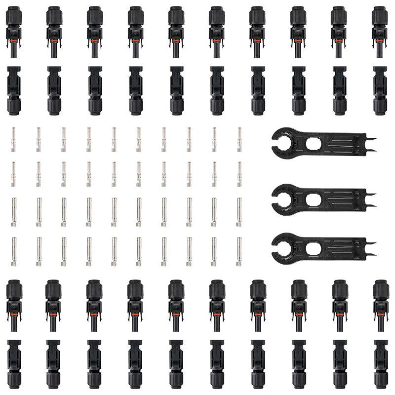 Free shipping Solar Photovoltaic Connector with Spanners IP67 Waterproof Solar Panel Cable PV Connectors Male/Female (10AWG)