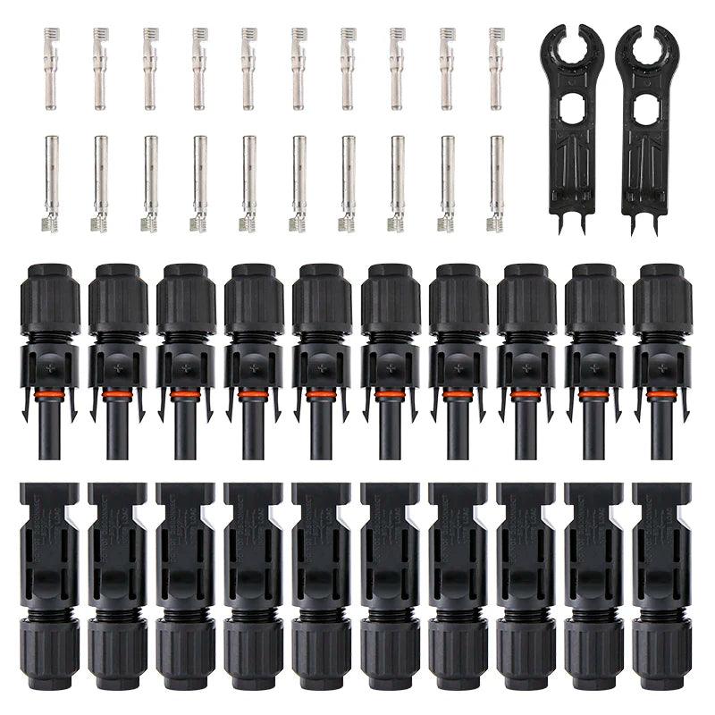 Free shipping Solar Photovoltaic Connector with Spanners IP67 Waterproof Solar Panel Cable PV Connectors Male/Female (10AWG)