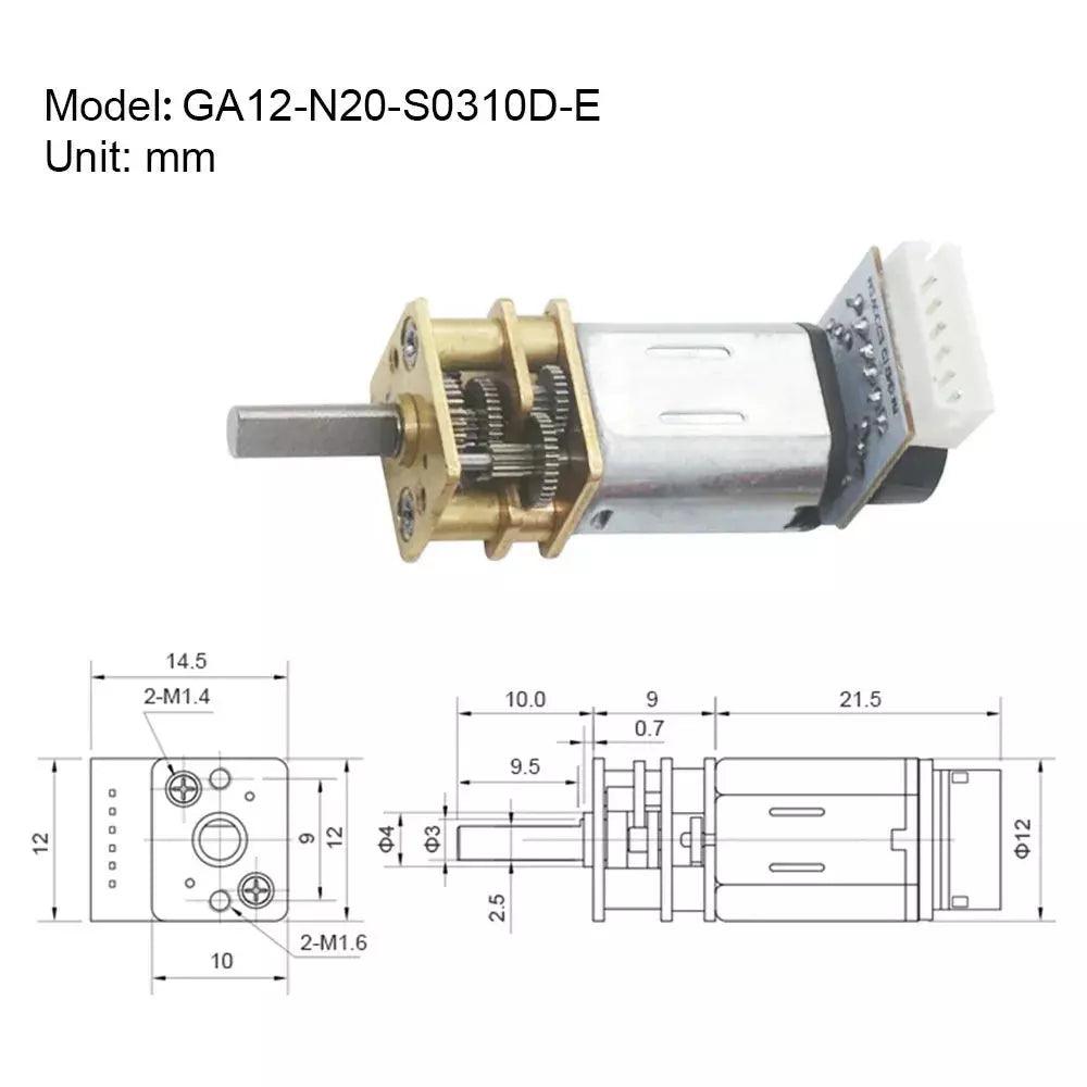 n20 gear motor dimensions electrical center b2c