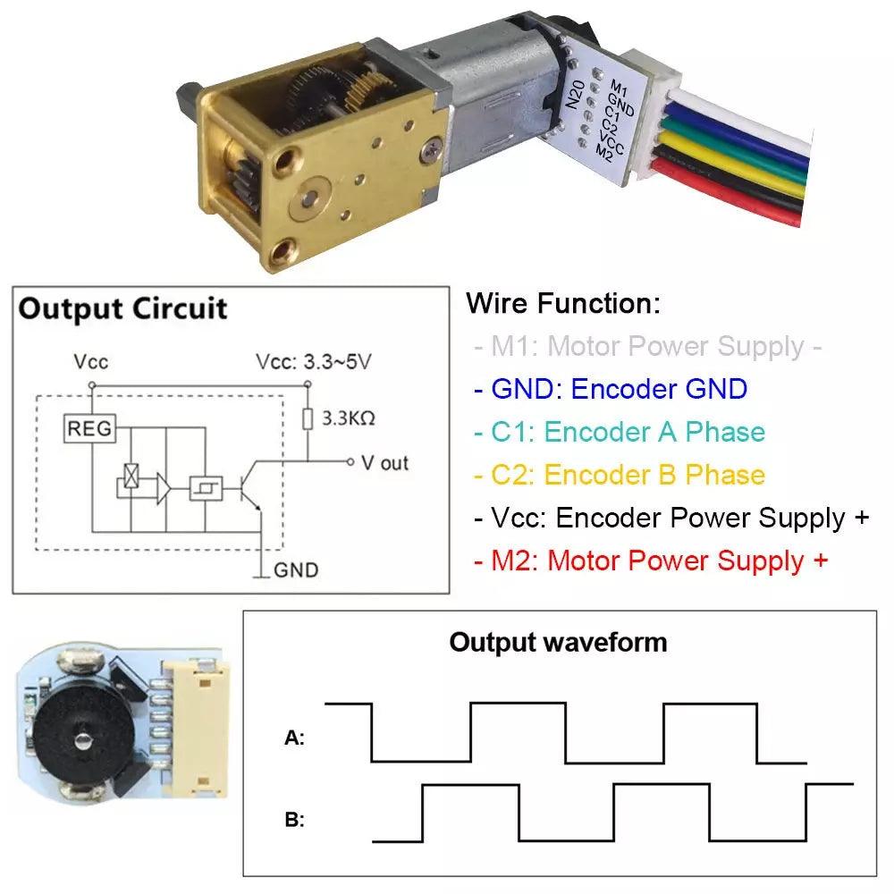 Speed Gear Encoder Types electrical center b2c | GA12-N20-E Encoder DC 12V(Compatible 6V 3V ...