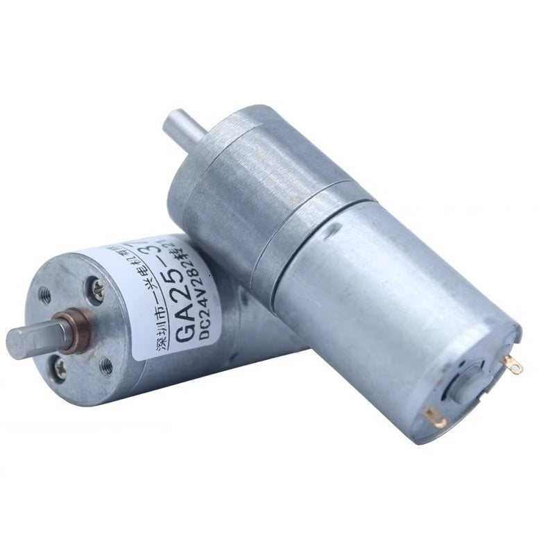 JGA25-370 shaft length 12mm Mini DC Gear Motor, High Torque Slow Speed Brushed Motor for Model Car Tractor, Intelligent Robot, 4WD Car, Small Motor (DC 6V/12V/24V, All-Metal Gears)