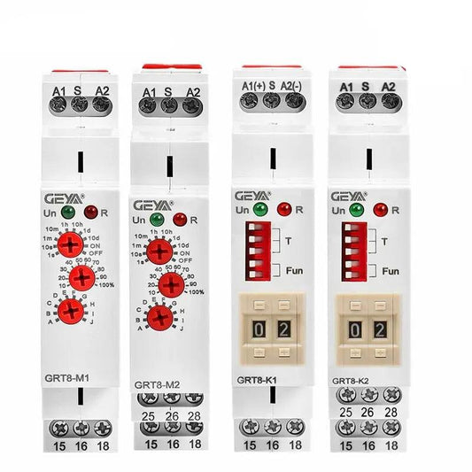 GEYA-  GRT8-M GRT8-K Multifunction Timer Relay /12V 24V 48V 110V 220V optional - electrical center b2c,din rail timer relay
