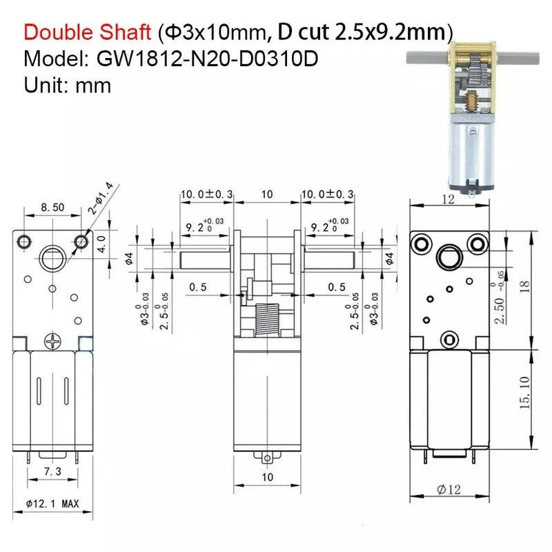double shaft dc motor