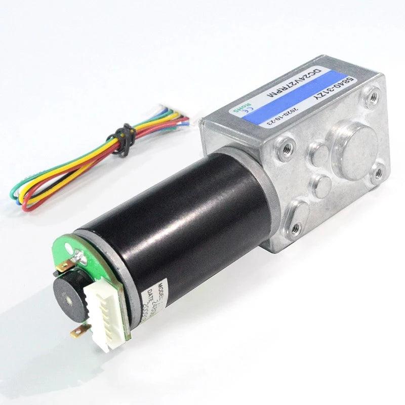 High Torque 12v DC Motor 24V Electric Motor Worm gear motor With Encoder