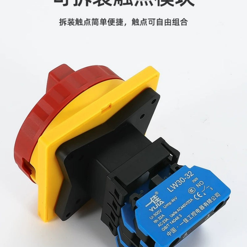 LW30 Load Break Switch, 25A/32A Rotary Disconnector, 1P/2P/3P/4P Main Switch, Silver Alloy Contact Switch, Modular Load Break Switch, Industrial Power Cutoff Switch, Motor Control Disconnector, Safety Isolation Switch, Control Panel Main Switch, Three-Phase Load Switch, Quick-Release Handle Switch, LW30-25 LW30-32