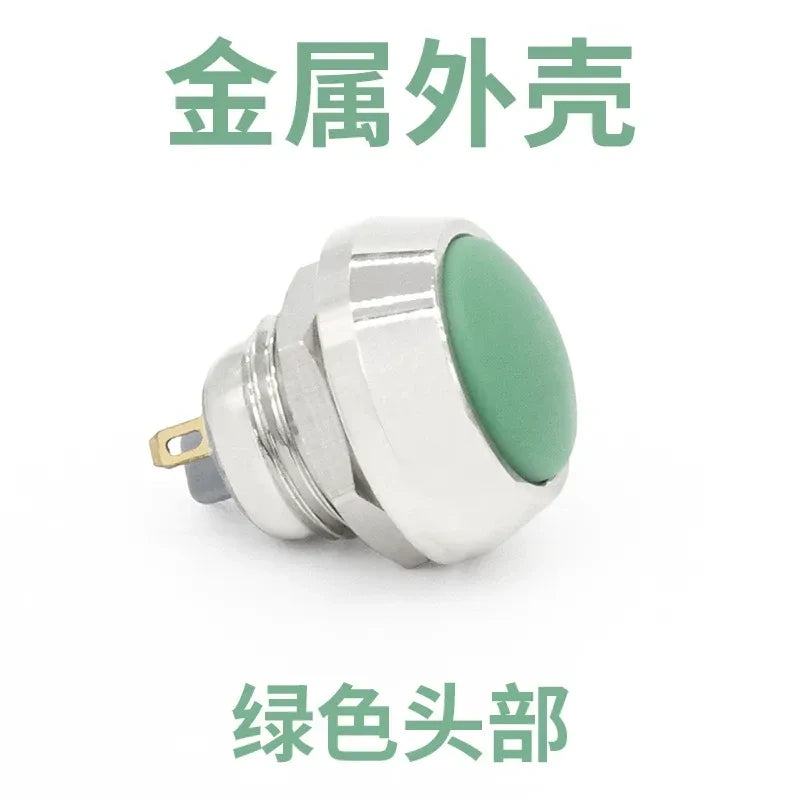 12mm spherical green head button,big dome momentary switch,screw foot push button,nickel?€?plated brass button,power start button