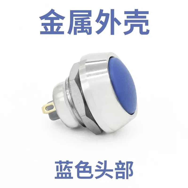 12mm spherical blue head button,big dome momentary switch,screw foot push button,nickel?€?plated brass button,power start button