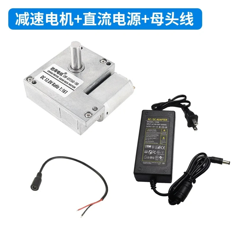GF5560-180, self locking dc motor, worm gear motor+power adapter+female terminal wire