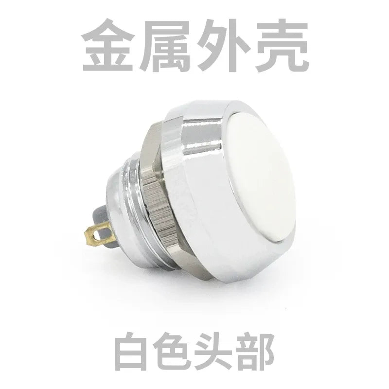 12mm spherical white head button,big dome momentary switch,screw foot push button,nickel?€?plated brass button,power start button