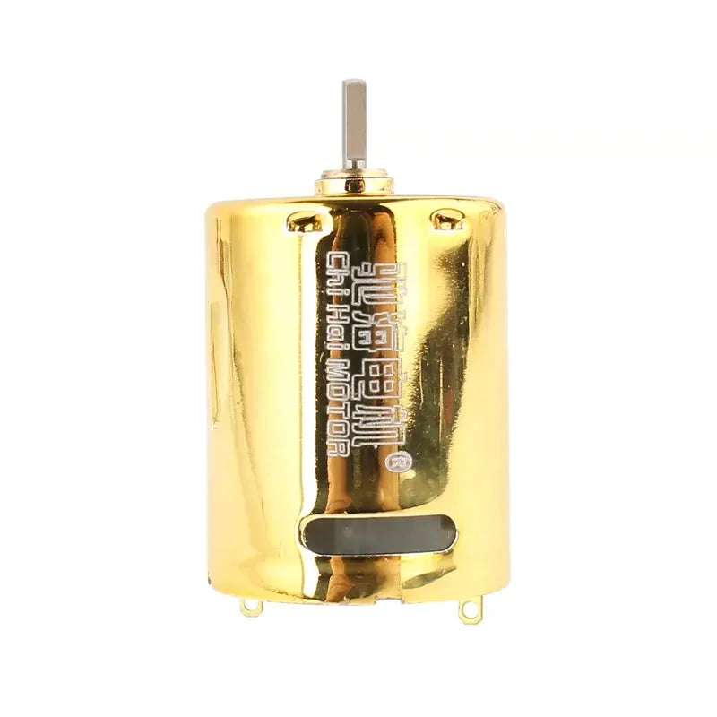 370 motor, MP9-370 motor, DC motor, high speed motor, high torque motor, 50000RPM motor, 33000RPM motor, 7.4V motor, 11.1V motor, NdFeB motor, N35SH motor, sintered neodymium motor, golden motor, ball bearing motor, powder metallurgy gear motor, pre-assembled gear motor, hobby motor, toy motor, plug-in wiring motor, solder-free motor, heat dissipating motor, MP9 pinion gear motor
