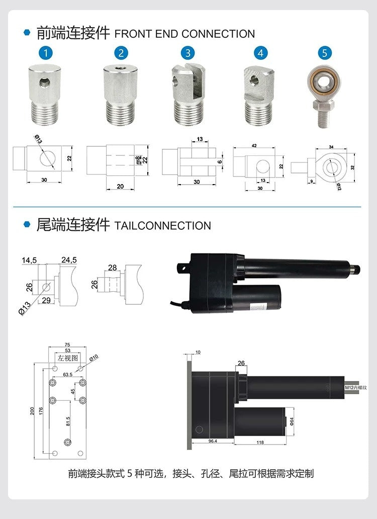 heavy duty linear actuator, 7000n linear actuator, ip65 linear actuator, industrial electric cylinder, waterproof linear actuator, high thrust linear actuator, 12v 24v linear actuator, dc telescopic rod, heavy duty electric actuator, industrial telescopic rod