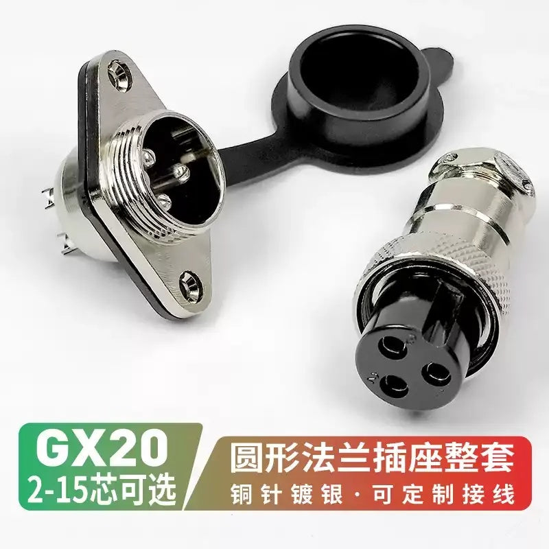 GX20 Aviation Connector, Diamond Flange Plug, M19 2-15 Pin Connector, Gold-Plated Contacts, GX20 Male Female Socket, Industrial Circular Connector, Zinc Alloy Aviation Plug, M19 Thread Connector, GX20 10 Pin, GX20 15 Pin