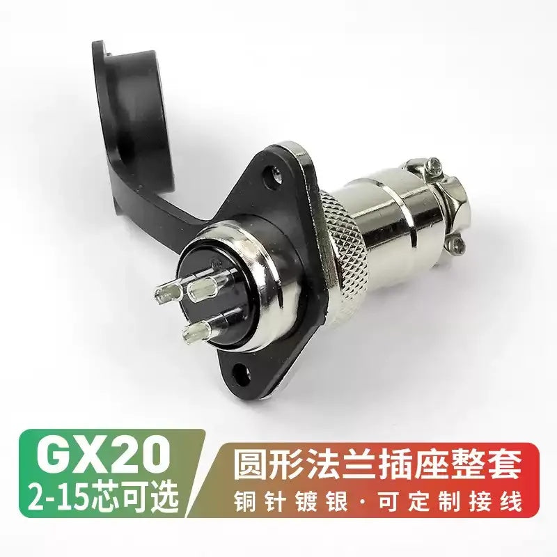 GX20 Aviation Connector, Diamond Flange Plug, M19 2-15 Pin Connector, Gold-Plated Contacts, GX20 Male Female Socket, Industrial Circular Connector, Zinc Alloy Aviation Plug, M19 Thread Connector, GX20 10 Pin, GX20 15 Pin