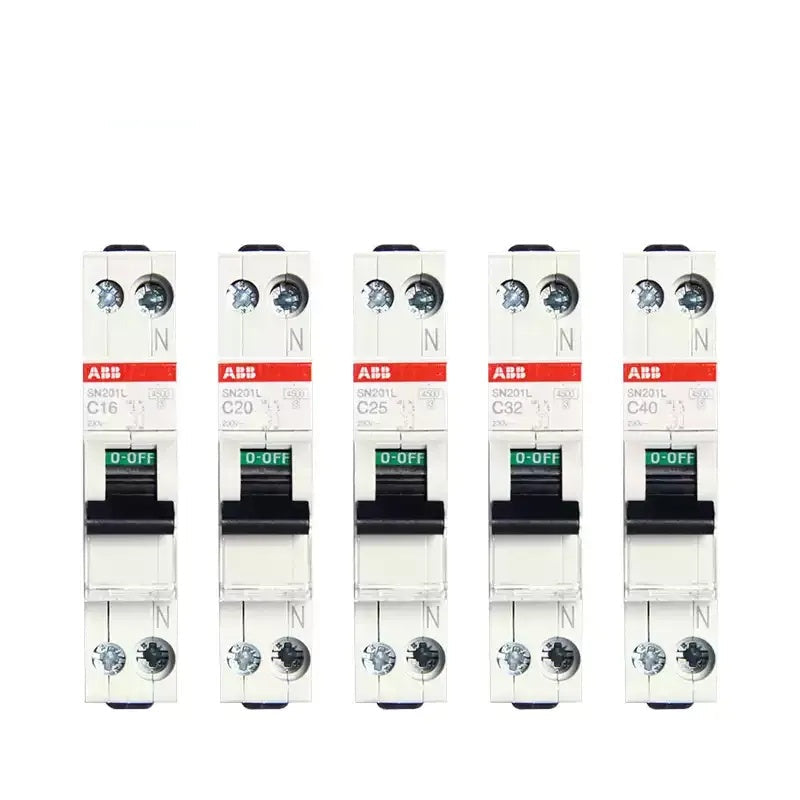 abb sn201l, 1p+n mcb, dual inlet breaker, 2d circuit breaker, abb miniature circuit breaker, c16 mcb, c20 mcb, c40 mcb, household breaker, home air switch, abb electrical, din rail breaker, overload protection switch