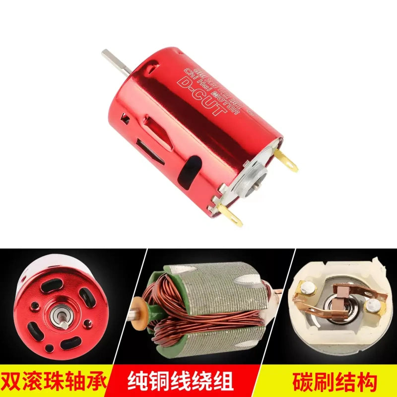 high speed dc motor, high torque dc motor, chihai motor, chr-rs380d, 380d motor, 7.4v dc motor, 11.1v dc motor, 53000 rpm motor, rc motor, motor for diy projects, permanent magnet dc motor, dual ball bearing motor, 2.3mm shaft motor, motor with gear, small dc motor, mini dc motor, hobby motor, robotics motor, high rpm motor