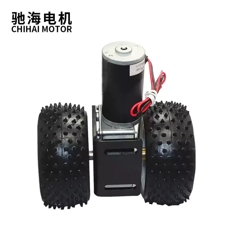 worm gear dc motor kit, chw-gw4058, 80mm tire motor kit, 12v 24v worm motor, high torque dc motor, dual output shaft motor, self-locking motor, smart balance car motor, line tracking robot motor, robotics motor kit, 1:36 gear ratio motor, chiHai motor, low speed dc motor