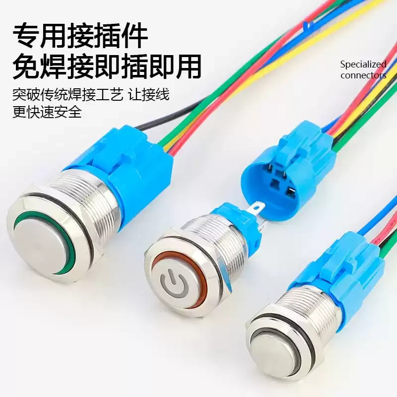 high head button switch,metal push button switch,12mm button switch,16mm illuminated button,19mm power button,22mm waterproof switch,self locking button switch,momentary reset button,led light push button,ip65 waterproof switch,car modified button,industrial control switch,small power button,diy electric switch,illuminated control button