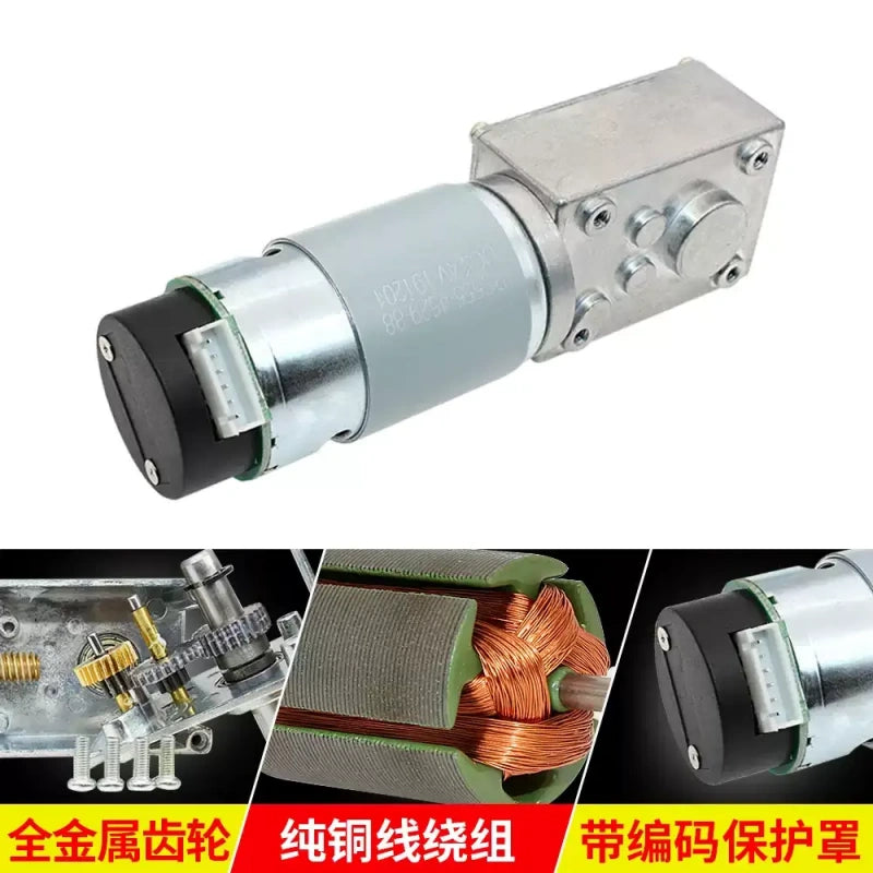 worm gear dc motor with encoder, chihai motor, chf-gw4058-555abhl, self-locking dc motor, high torque worm motor, hall encoder dc motor, 12v 24v worm gear motor, 8mm shaft dc motor, robotics worm motor, smart car motor, low noise gear motor, automation dc motor, encoder motor for arduino, heavy duty dc motor