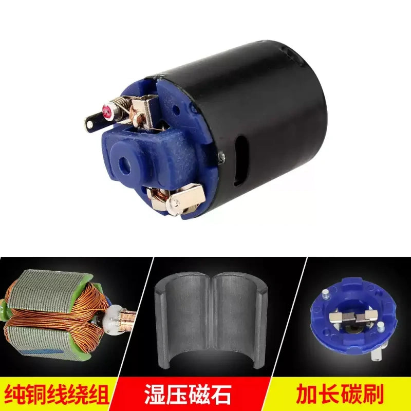 CHR-RD370, 370 dc motor, high torque 370 motor, 6v 12v brushed motor, 10000 rpm dc motor, 19800 rpm motor, black case dc motor, rc crawler motor, water gun mod motor, diy screwdriver motor