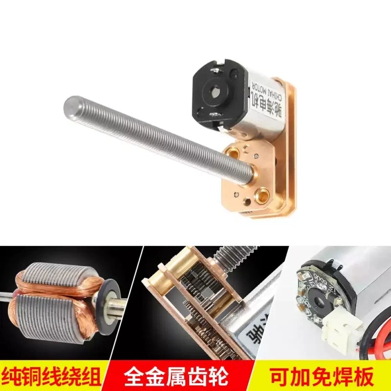 gm1024-n20, chf-gm1024-n20, n20 dc gear motor, m4 threaded shaft motor, 55mm long shaft motor, 3v 6v 12v gear motor, adjustable speed dc motor, micro dc motor, high torque small motor, smart robot motor, robotic gripper motor, miniature gear motor